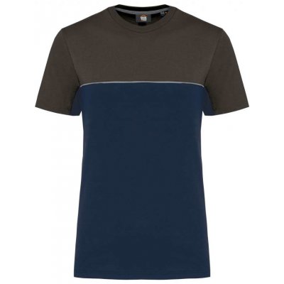 Designed To Work Unisex eco-friendly dvoubarevné tričko Areas námořnická modrá tmavě šedá – Zboží Mobilmania