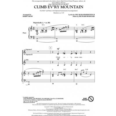 Climb Ev'ry Mountain from The Sound of Music pro sbor SSA 982757 – Hledejceny.cz