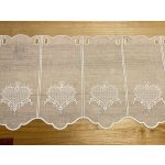 Luxusní vyšívaná záclona GERSTER SRDÍČKO 11807 smetanová 50 cm – Zboží Mobilmania