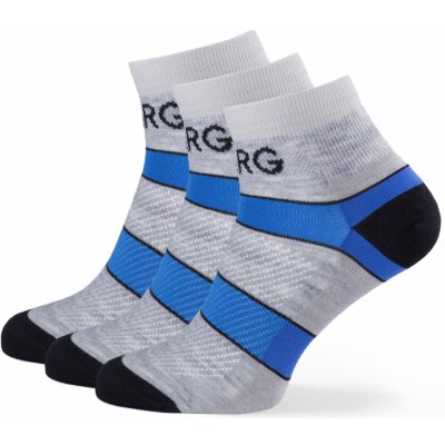 Warg pánské ponožky Trail Low Wool 3-pack šedá/modrá