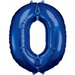 Amscan Balónek fóliový narozeniny číslo 0 modrý 86 cm
