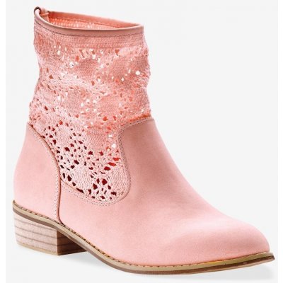 Blancheporte nízké boty s macramé růžová