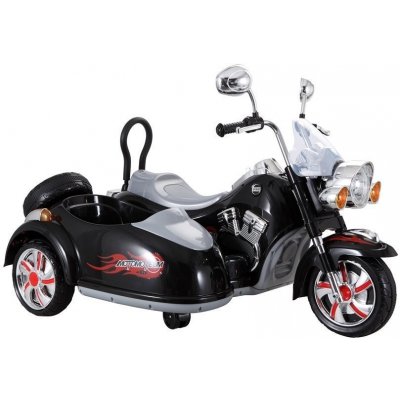 Mamido elektrická motorka Chopper s postranním vozíkem černá – Zboží Mobilmania
