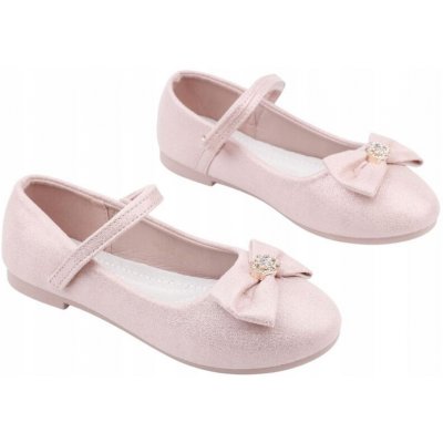 Dívky balerínky pro dívky s vložkou z eko kůže na suchý zip ploché pohodlné lehké růžová – Zboží Dáma