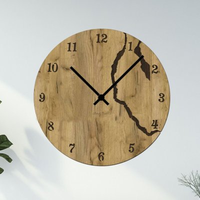 dřevo života Nástěnné hodiny ŘEKA Zvolte barvu dekoru: Dub zlatý-Wenge, Zvolte velikost hodin šxv (cm): 40x40, Barva ručiček: Černé – Hledejceny.cz