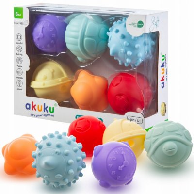 Akuku Vzdělávací edukační barevné míčky 6 ks – Zbozi.Blesk.cz