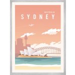 Plakát City of Sydney_2 40X50 cm + stříbrný rám