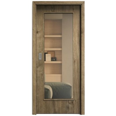 Sapeli Elegant Komfort M40 posuvné dub sherwood 100 x 210 cm Planibel bronz – Hledejceny.cz