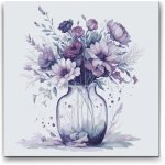 Vymalujsisam.cz Malování podle čísel Fialové květy ve skleněné váze – Zboží Dáma