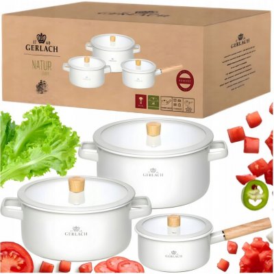 Gerlach Sada hrnců Natur Enamel Bílá 6 dílů – Zboží Dáma