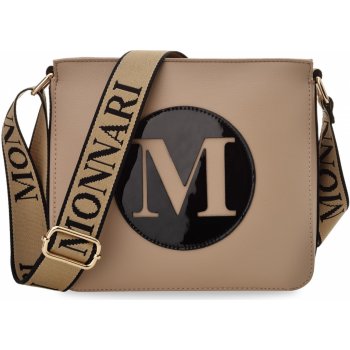 Monnari prostorná okouzlující messenger taška na sportovním popruhu elegantní kabelka s velkým logem béžová