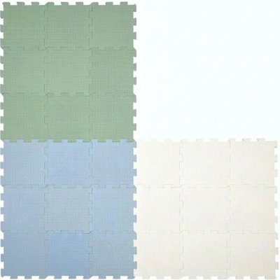 Nido Pěnová hrací podložka Puzzle 27ks Sage Green Ivory White Dusty Blue – Sleviste.cz