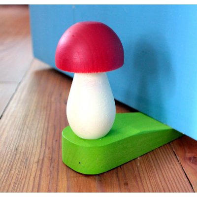 Dřevěná zarážka do dveří Les Houbeles - muchomůrka – Zboží Mobilmania