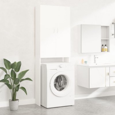 shumee Skříňka nad pračku bílá 64 x 25,5 x 190 cm – Zboží Mobilmania