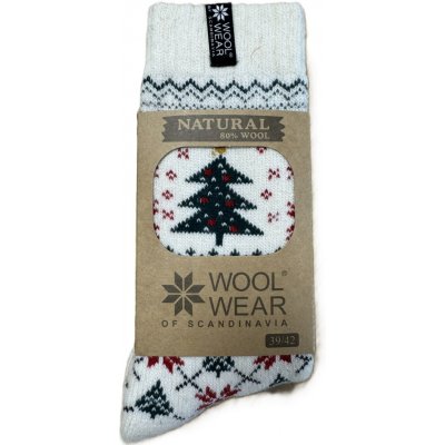 Woolwear of Scandinavia Vlněné ponožky Christmas Tree Cream Nr. 113 multi – Zboží Dáma