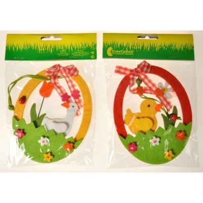 Dekorace závěsná plstěné vajíčko s kuřátkem, výška 15 380316 2M – Zboží Mobilmania
