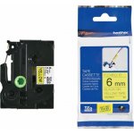 Brother TZE-FX611, černý tisk žlutý podklad 8 m x 6 mm – Zboží Dáma