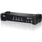 Aten CS-1764A DataSwitch elektronický 4:1 (kláv.,DVI,myš,audio) USB + 2 USB periferie – Zboží Mobilmania