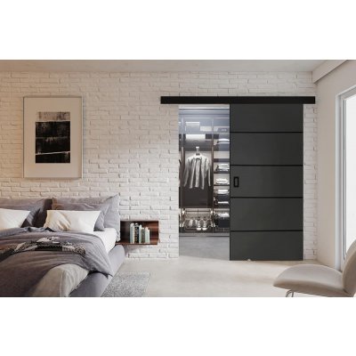 VILEN DOOR Posuvné dveře na stěnu WERDI PLUS Antracit 86 x 205 cm – Zboží Mobilmania