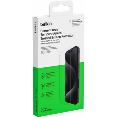 Belkin Screenforce Tempered Gl. antibact. iPhone 15 Pro OVA137ZZ – Zboží Živě