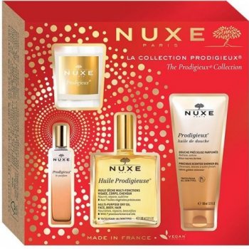 Nuxe The Prodigieuse Collection multifunkční olej 100 ml + sprchový olej 100 ml + EDP 15 ml + vonná svíčka 70 g dárková sada