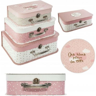 Atmosphera for Kids Dětské kartonové růžové 3 ks 10x29x22 cm – Zboží Mobilmania