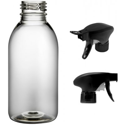 Tera plastová lahvička čirá s černým pistolovým rozprašovačem 150 ml – Sleviste.cz