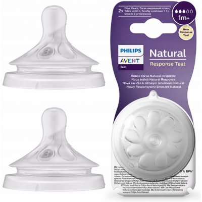 Philips Avent savička Natural Response 3 pomalý průtok 2 ks transparentní – Zboží Dáma