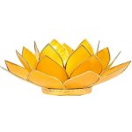 Svícen Lotus 13,5 cm oranžová se zlatým lemem – Hledejceny.cz