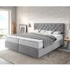 Delife Boxspring Dream-Great z mikrovlákna Šedá s matrací TFK a topperem Visco