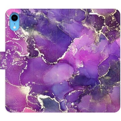 Pouzdro iSaprio flip Purple Marble iPhone XR