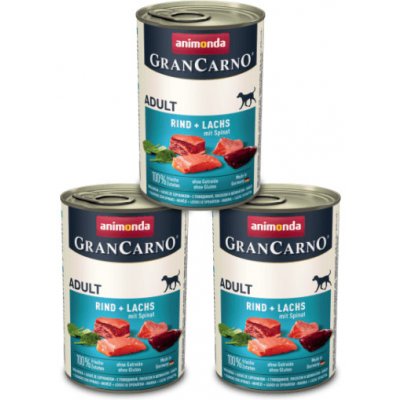 Animonda Gran Carno hovězí & losos & špenát 3 x 400 g – Zboží Mobilmania
