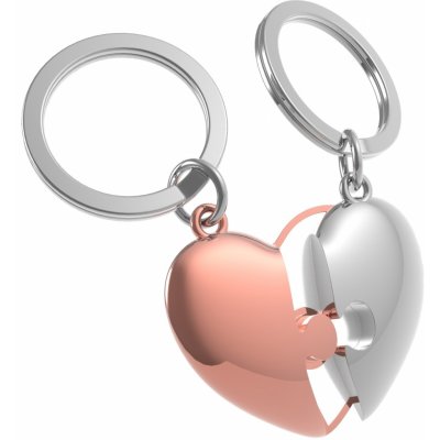 Přívěsek na klíče MTM Puzzle Srdce růžovo stříbrné – Zboží Mobilmania