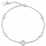 JwL Luxury Pearls Stříbrný řetízek na nohu se čtyřlístky a sladkovodní perlou JL0803 – Zbozi.Blesk.cz
