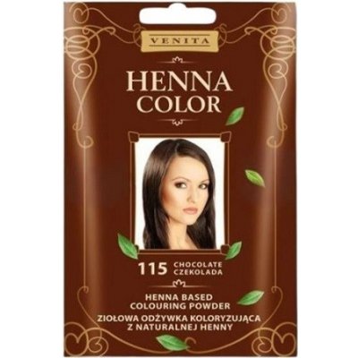 Venita Henna Color přírodní prášek pro barvení vlasů 115 čokoládově hnědá 25 g – Zbozi.Blesk.cz