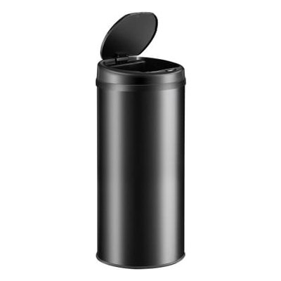FurniGO Bezdotykový odpadkový koš s USB 40 l - černý – Zboží Dáma