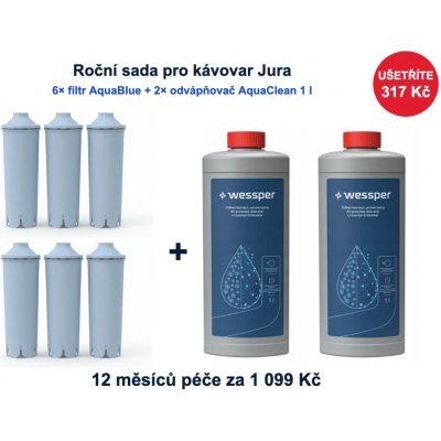 Wessper AquaBlue Jura 6 ks + 2 ks odvápňovač AquaClean 1 l – Hledejceny.cz
