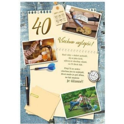 ARGUS Přání k 40. narozeninám 15-8017c40 – Zboží Dáma