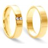 Prsteny Savicki Snubní prsteny žluté zlato ploché 10001 4 ZKB