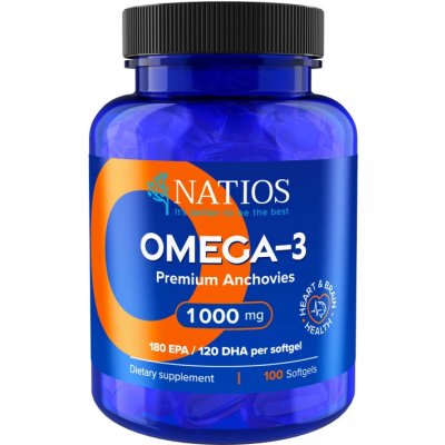 Gaia Store Natios Omega-3 Premium Anchovies, 1000 mg, 100 softgel kapslí – Hledejceny.cz