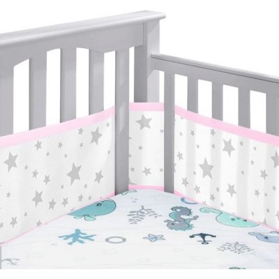 Mantinel do postýlky, Novorozenecký mantinel do postýlky, Prodyšná ochrana rohů dětské postýlky, – Sleviste.cz