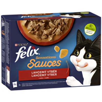 Felix Sensations výběr v ochucené omáčce s hovězím jehněčím krůtou a kachnou 12 x 85 g