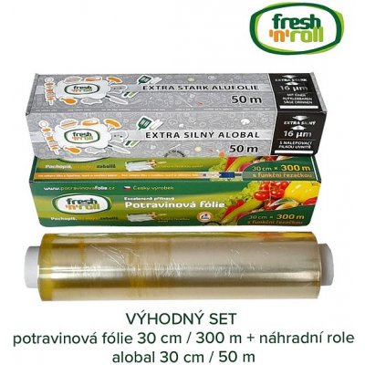 Výhodný balíček Fresh'n'Roll - Alobal 30cm / 50m + Potravinová fólie 30cm / 300m + náhradní role 30cm / 300m – Zboží Dáma