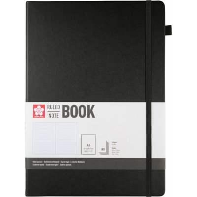 Sakura Zápisník v pevné vazbě linkovaný Black 140 g – Zboží Dáma