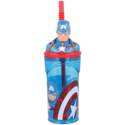 STOR Plastový kelímek Avengers hrnek Avengers Hulk 3D s brčkem 360 ml