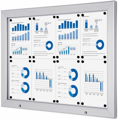 A-Z Reklama CZ Uzamykatelná vitrína do krytého venkovní prostředí Alpha pro prospekty 8 x A4 - Stříbrná – Hledejceny.cz