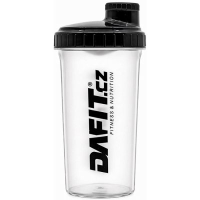 Dafit Šejkr 700 ml průhledný, černý, černé logo – Sleviste.cz