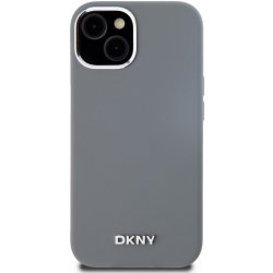 DKNY Liquid Silicone Silver Metal Logo Magsafe pro iPhone 15 Grey DKHMP15SSMCHLG