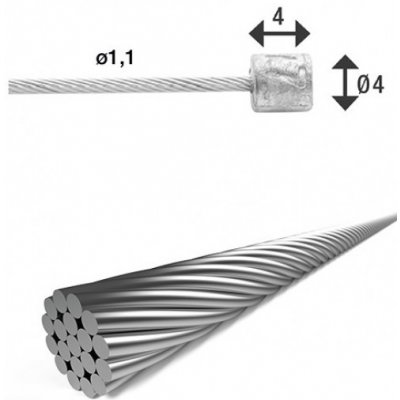 XLC lanko řadící 1,1/4000mm+2x nipl – Zboží Dáma