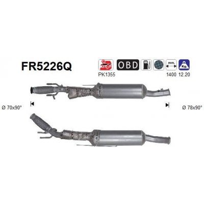 Filtr sazových částic, výfukový systém AS FR5226Q | Zboží Auto